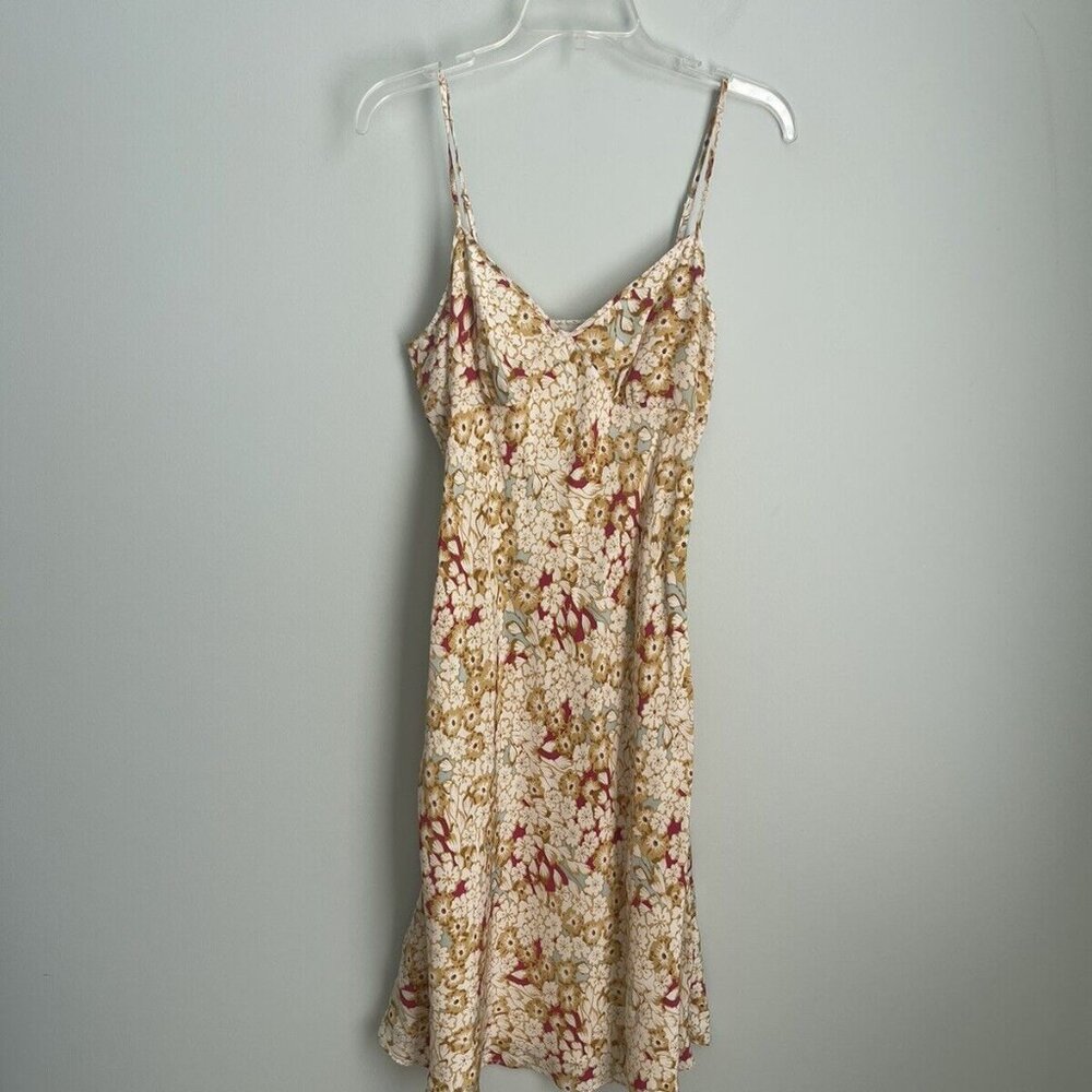 Spiegel Floral 100% Silk Spaghetti Strap Midi Dress with Jacket Women's